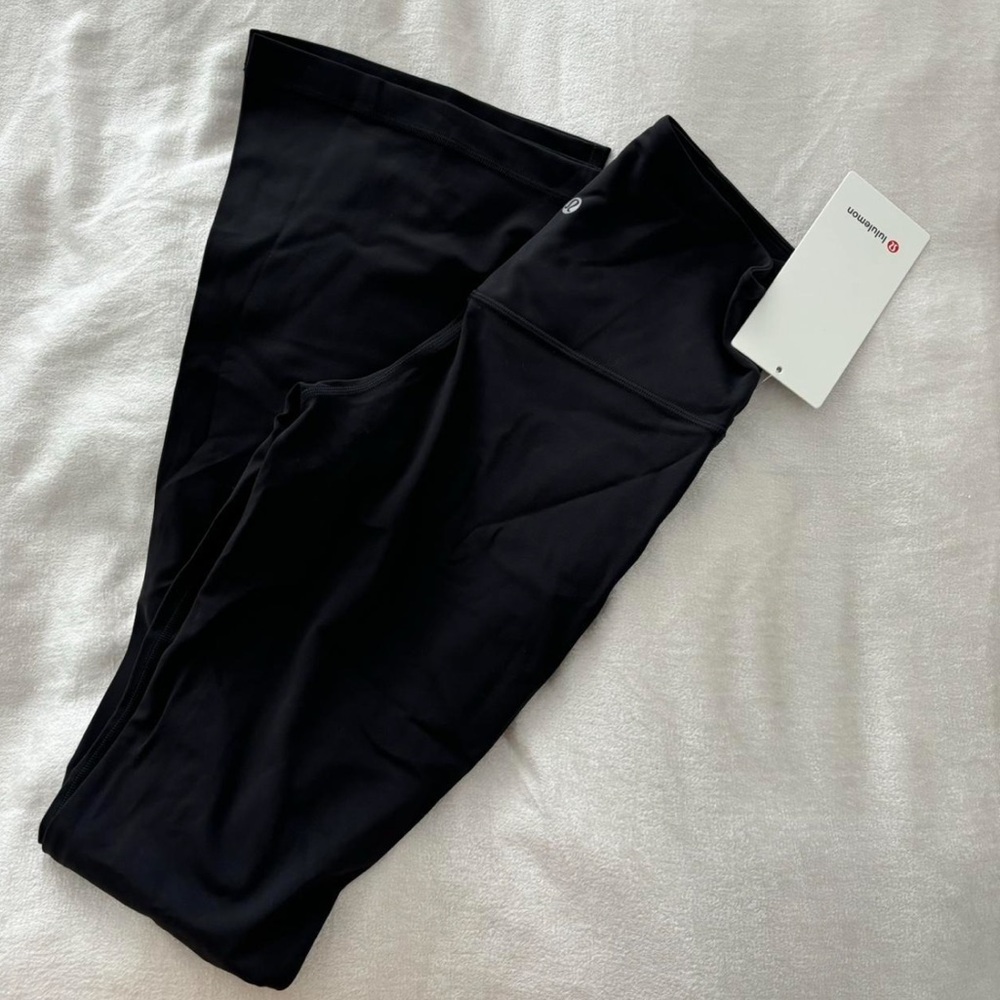 NWOT Lululemon Align Asymmetrical Waist Mini Flare Leggings Black Size 6